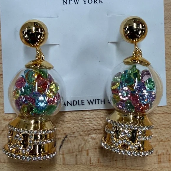 Kate Spade Gold Necklace with Multicolor Crystal Globe - Picture 3 of 4